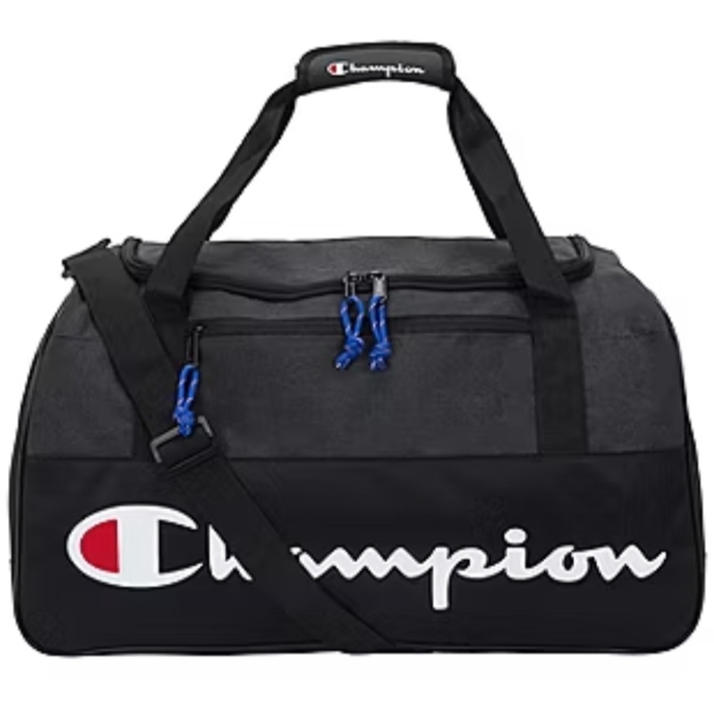 Champion Black and Blue Duffel Bag